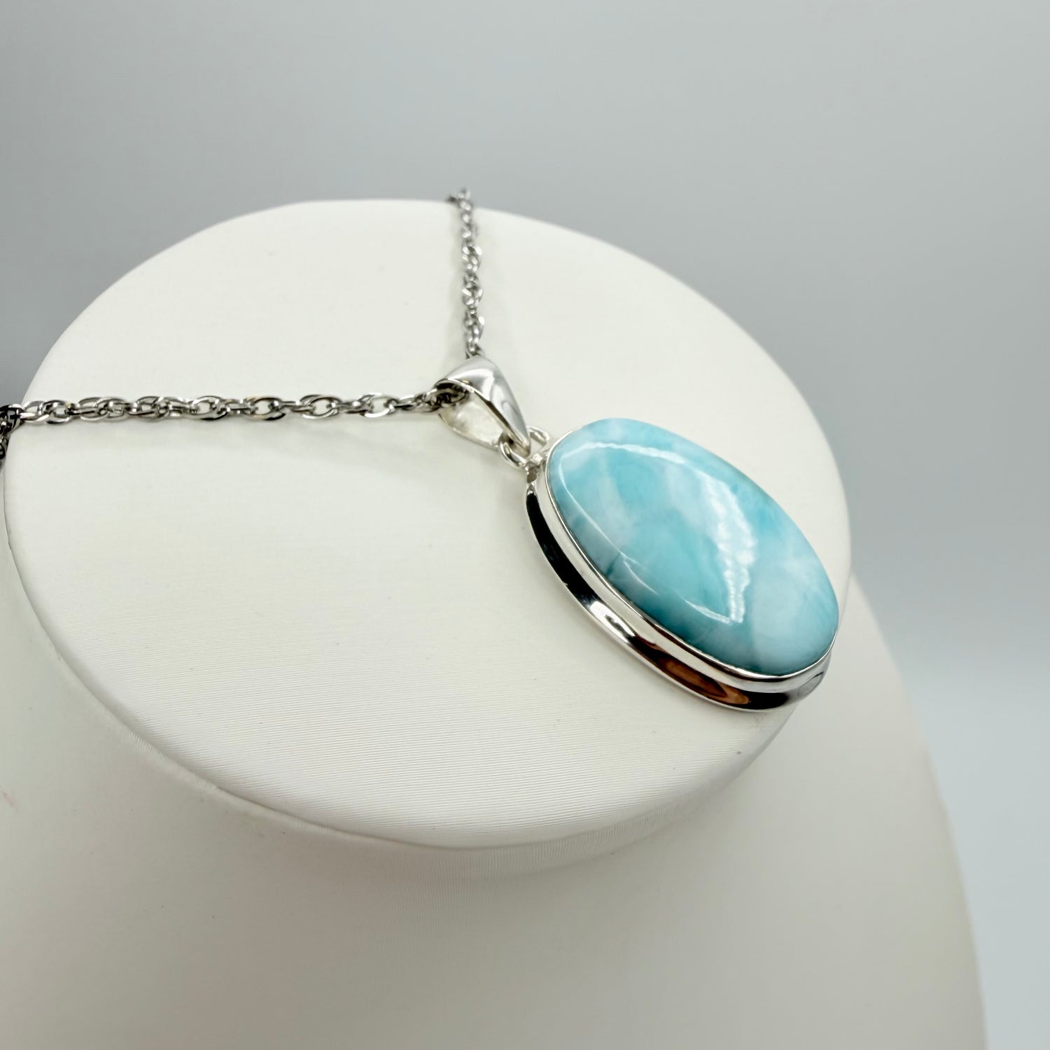 Ciondolo Larimar Argento 925 - Ovale