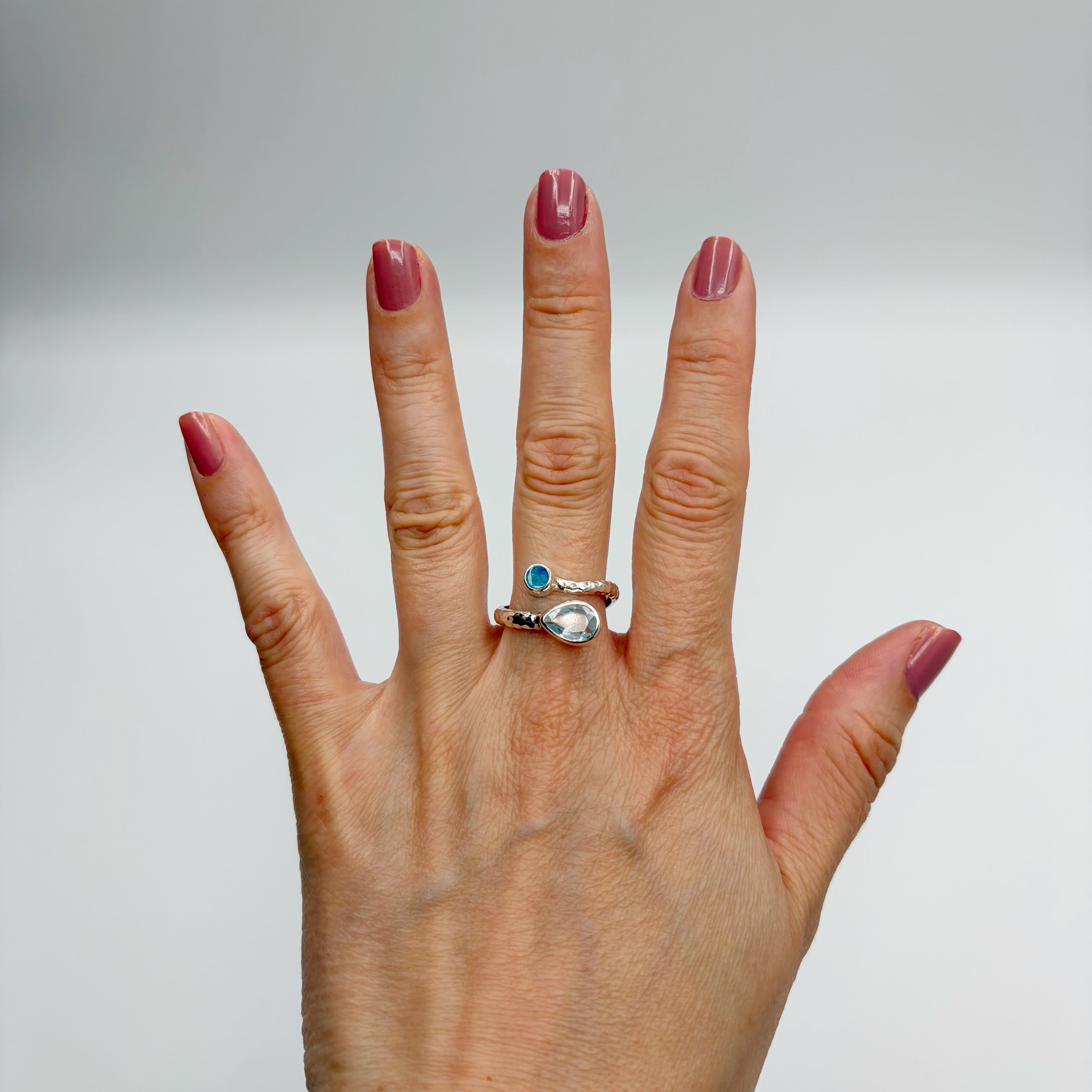 Anello Topazio e Opale Australiano - Argento 925