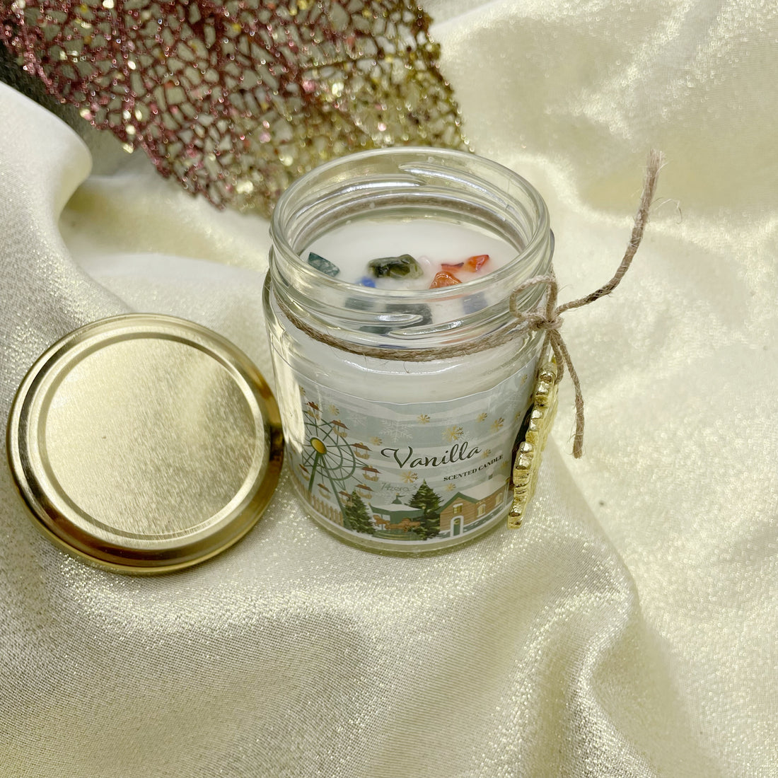 Candela con Cristalli Portafortuna