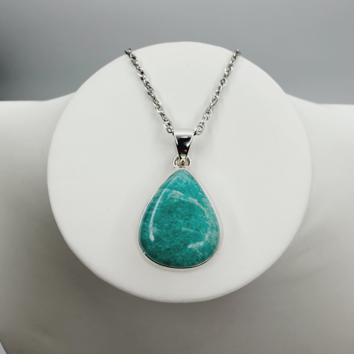Ciondolo Amazzonite e Argento 925 - a Goccia