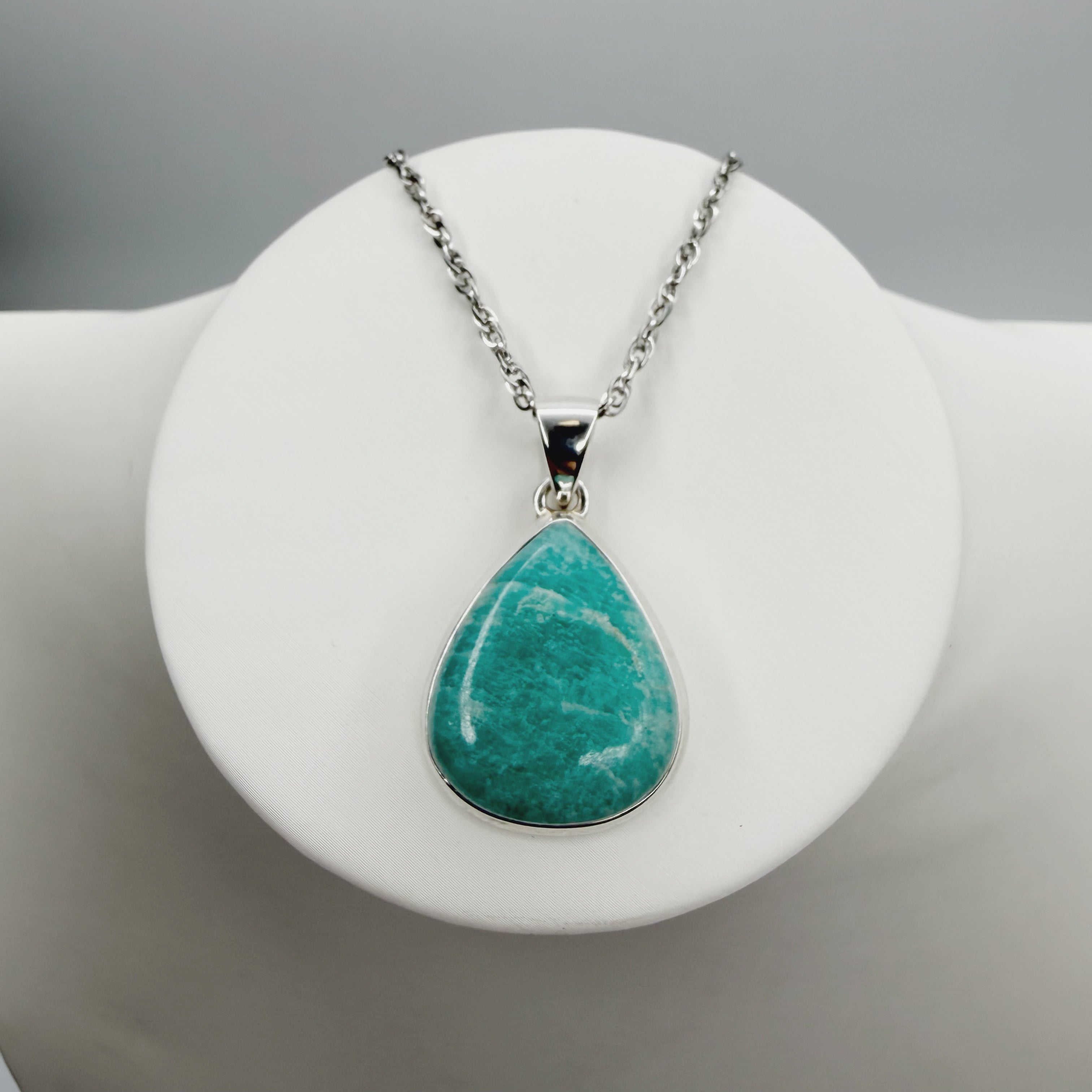 Ciondolo Amazzonite e Argento 925 - a Goccia