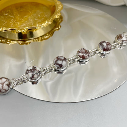 Bracciale Diaspro Cavallo Selvaggio - Argento 925 - tondo