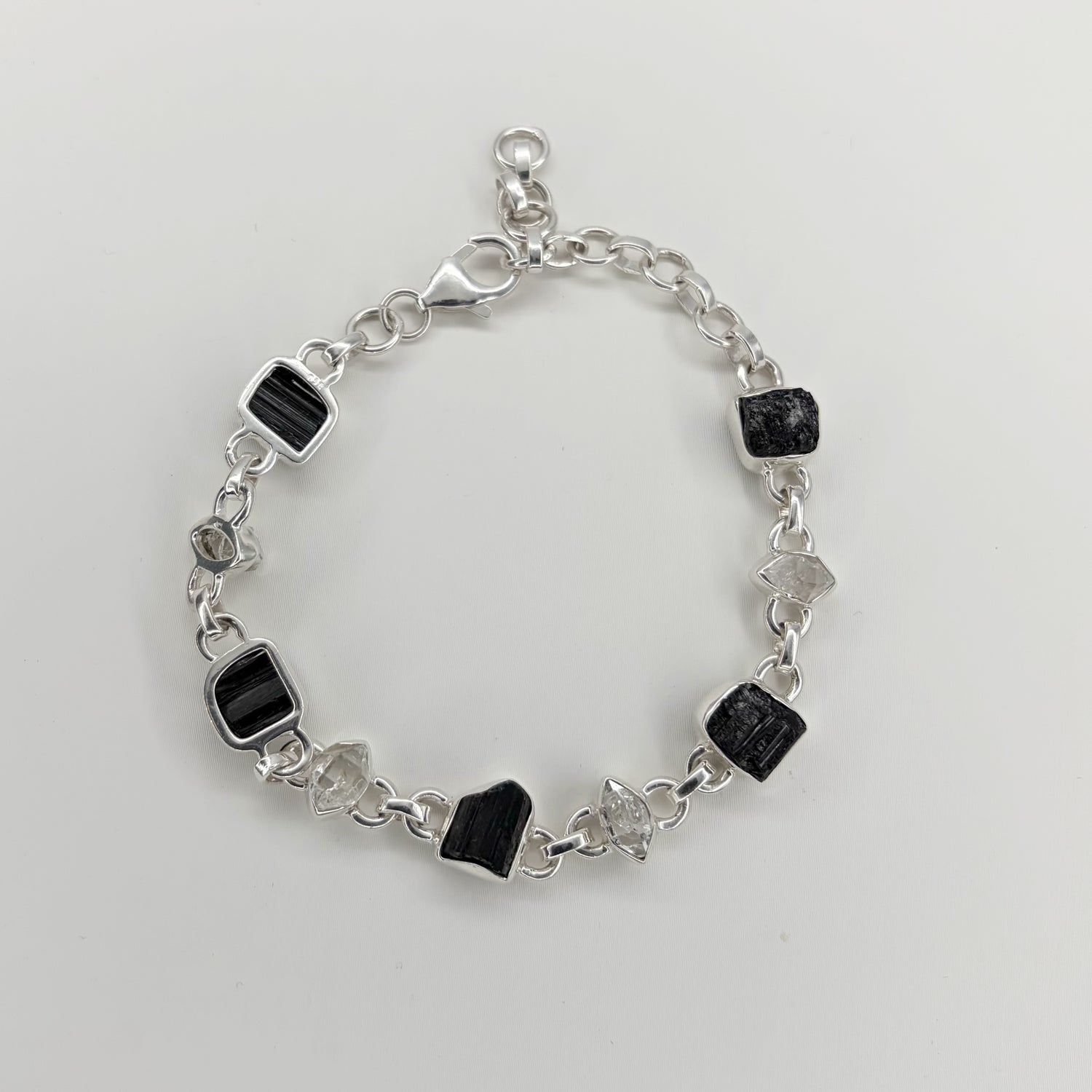 Bracciale Tormalina e Diamante Herkimer - Argento 925