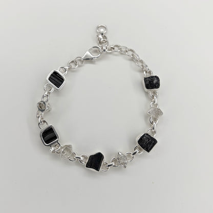 Bracciale Tormalina e Diamante Herkimer - Argento 925