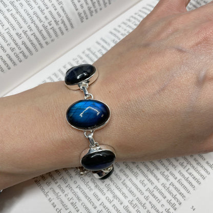 Bracciale Labradorite e Argento 925 - ovale