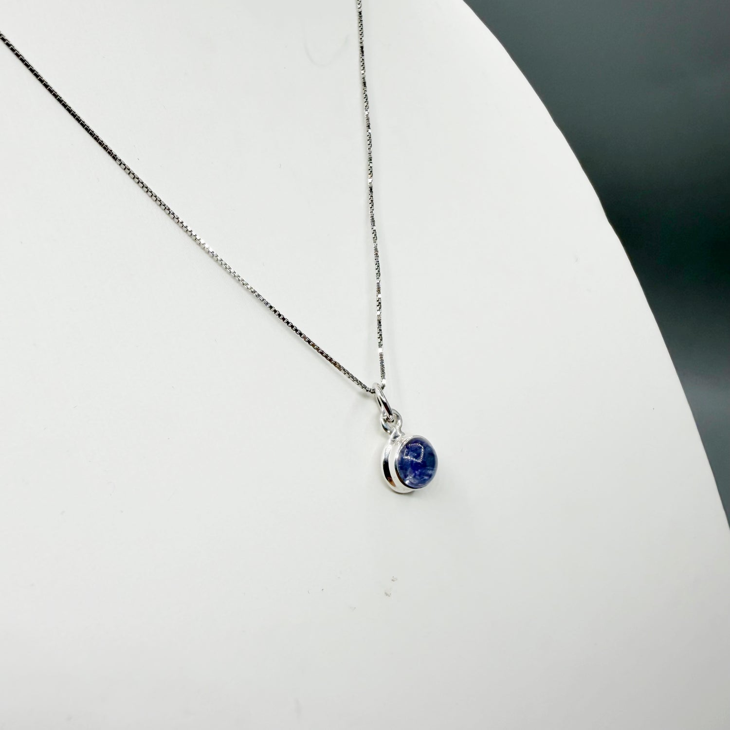 Ciondolo Punto Luce Tanzanite Argento 925 - Tondo LISCIO