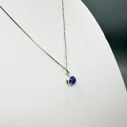 Ciondolo Punto Luce Tanzanite Argento 925 - Tondo LISCIO
