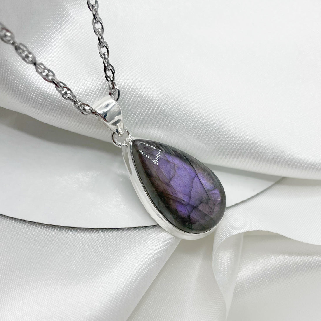 Ciondolo Labradorite Viola - Argento 925