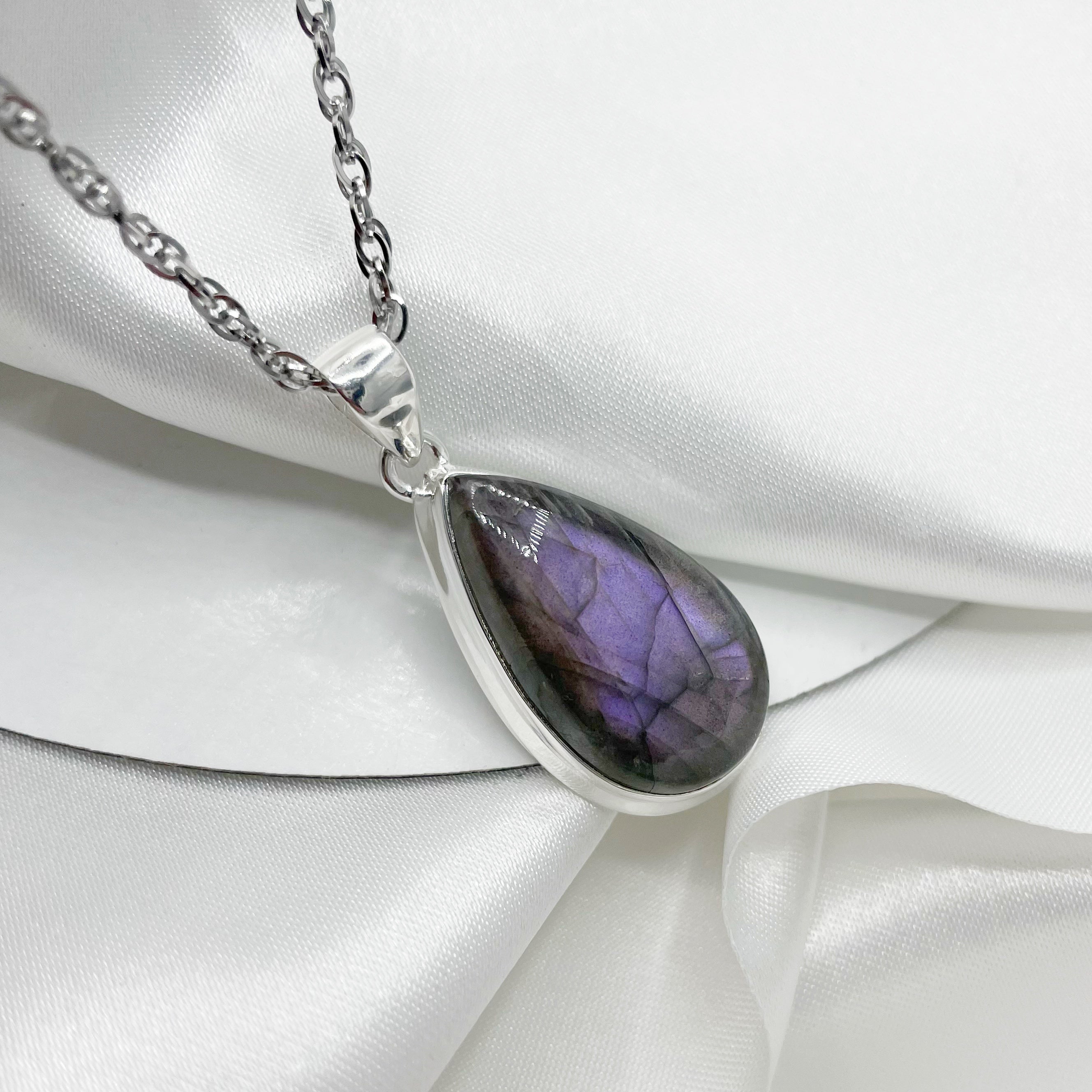 Ciondolo Labradorite Viola - Argento 925