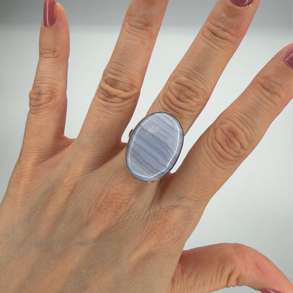 Anello Calcedonio e Argento 925
