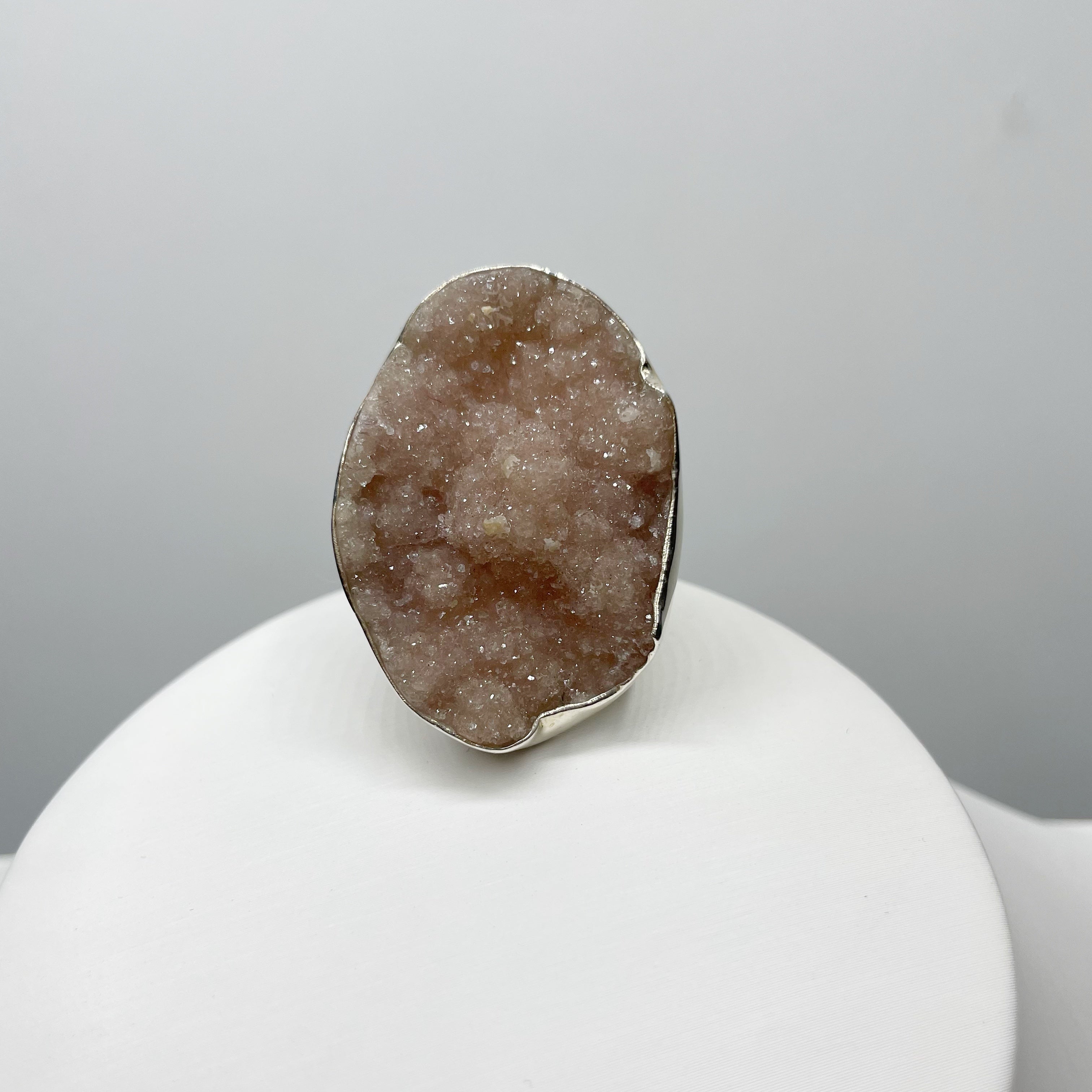 Anello Drusa di Ametista Rosa e Argento 925