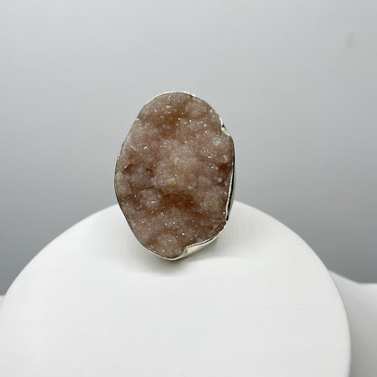 Anello Drusa di Ametista Rosa e Argento 925