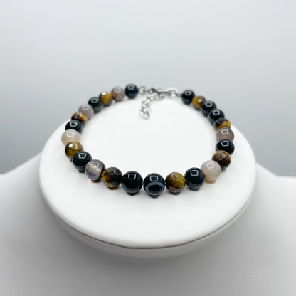 Bracciale Cerchio Protettivo - Occhio di Shiva, Ossidiana, Occhio di Tigre - LIMITED EDITION