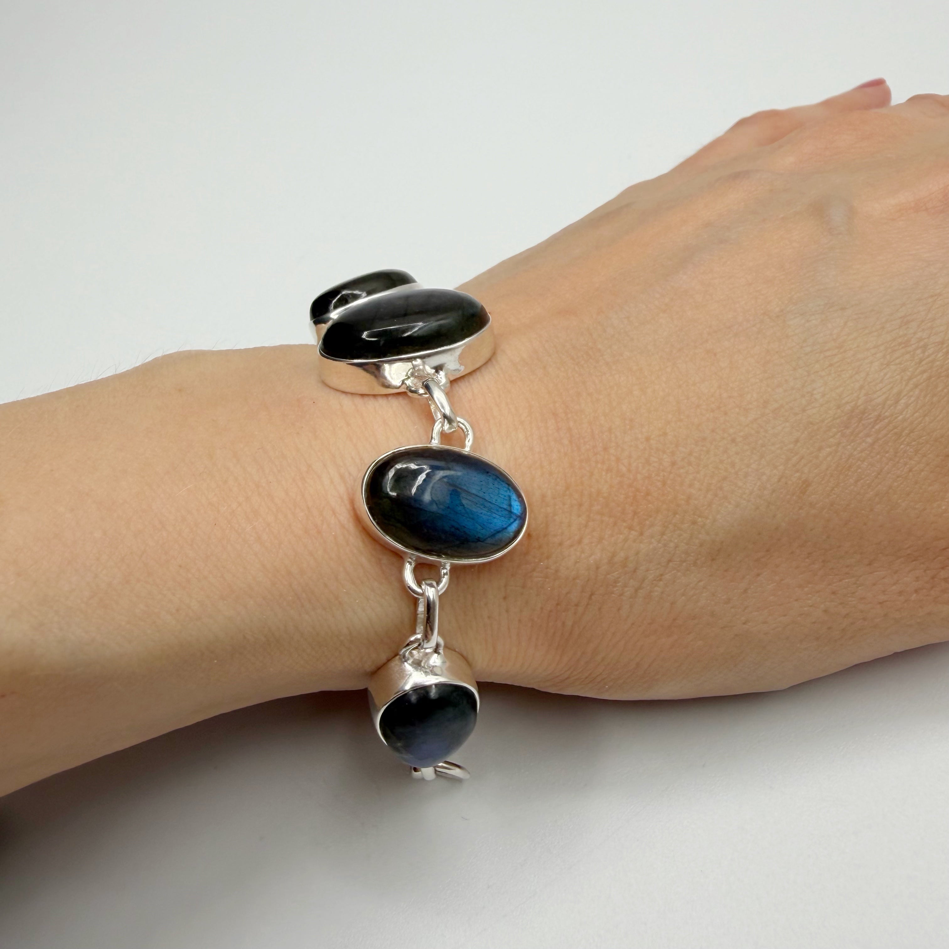 Bracciale Labradorite e Argento 925 - Ovale