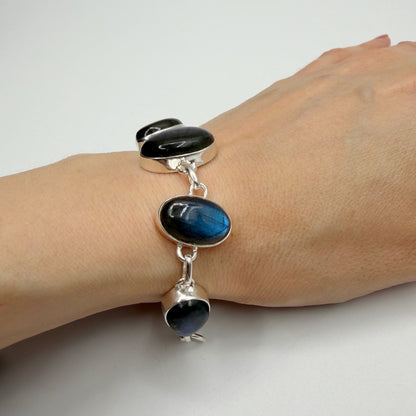 Bracciale Labradorite e Argento 925 - Ovale