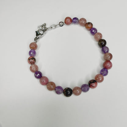 Bracciale Love &amp; Harmony - Quarzo Fragola, Rodonite, Ametista - LIMITED EDITION