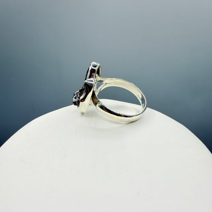 Anello Moldavite, Campo del Cielo e Diamante Herkimer | Argento 925