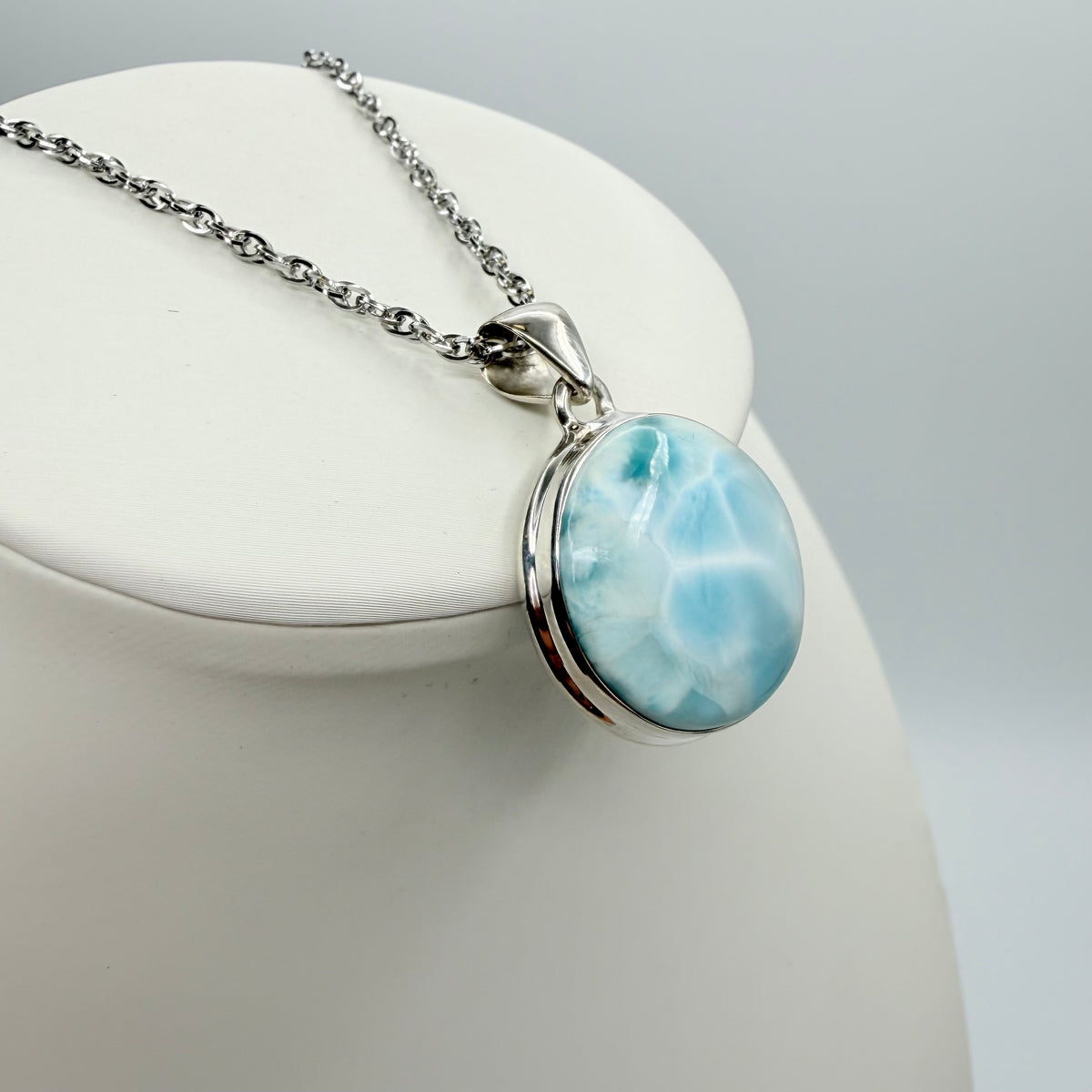 Ciondolo Larimar Argento 925 - Tondo
