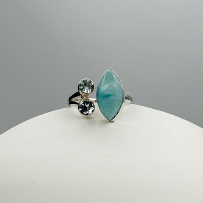 Anello Larimar e Topazio - Argento 925