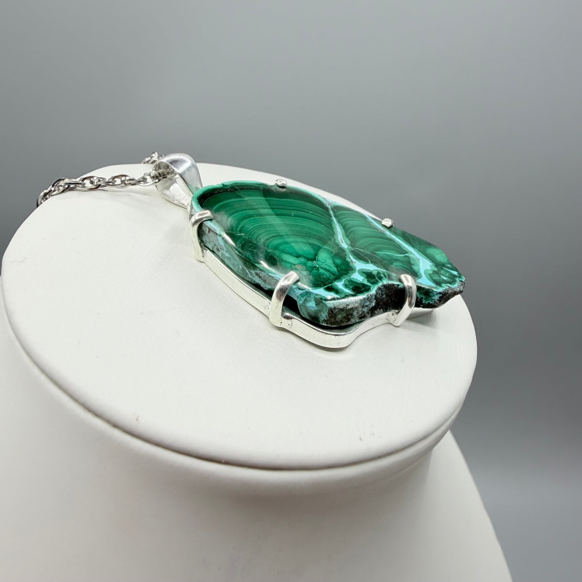 Ciondolo Malachite e Crisocolla Argento 925 - irregolare