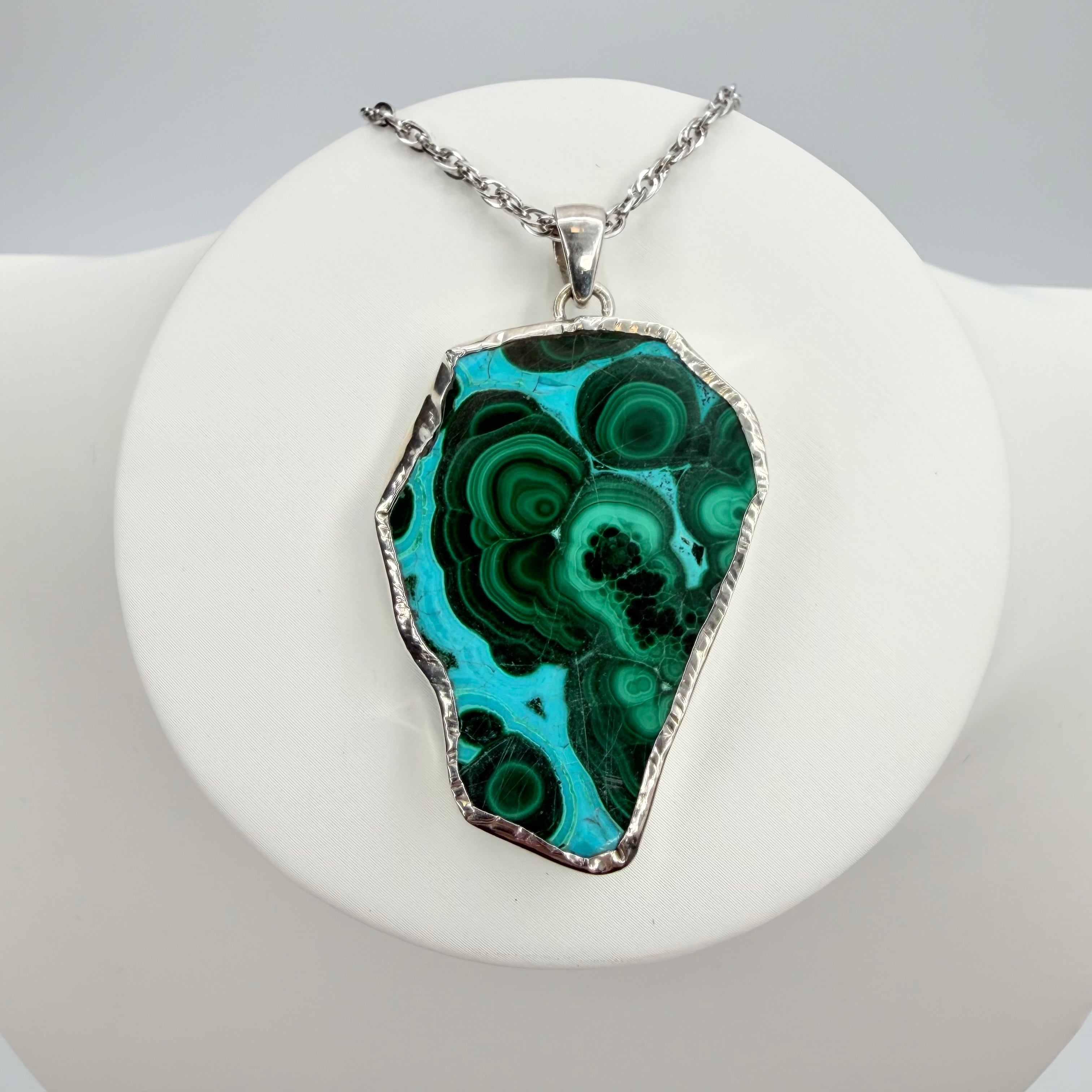 Ciondolo Malachite e Crisocolla Argento 925