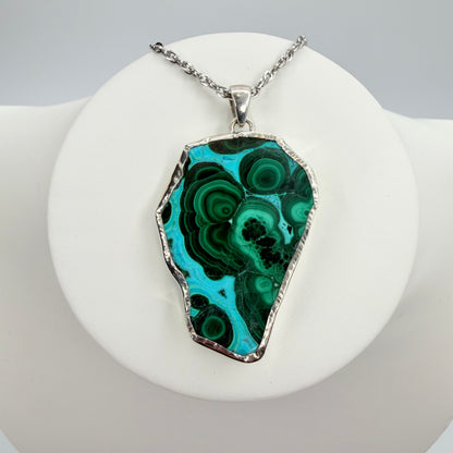 Ciondolo Malachite e Crisocolla Argento 925
