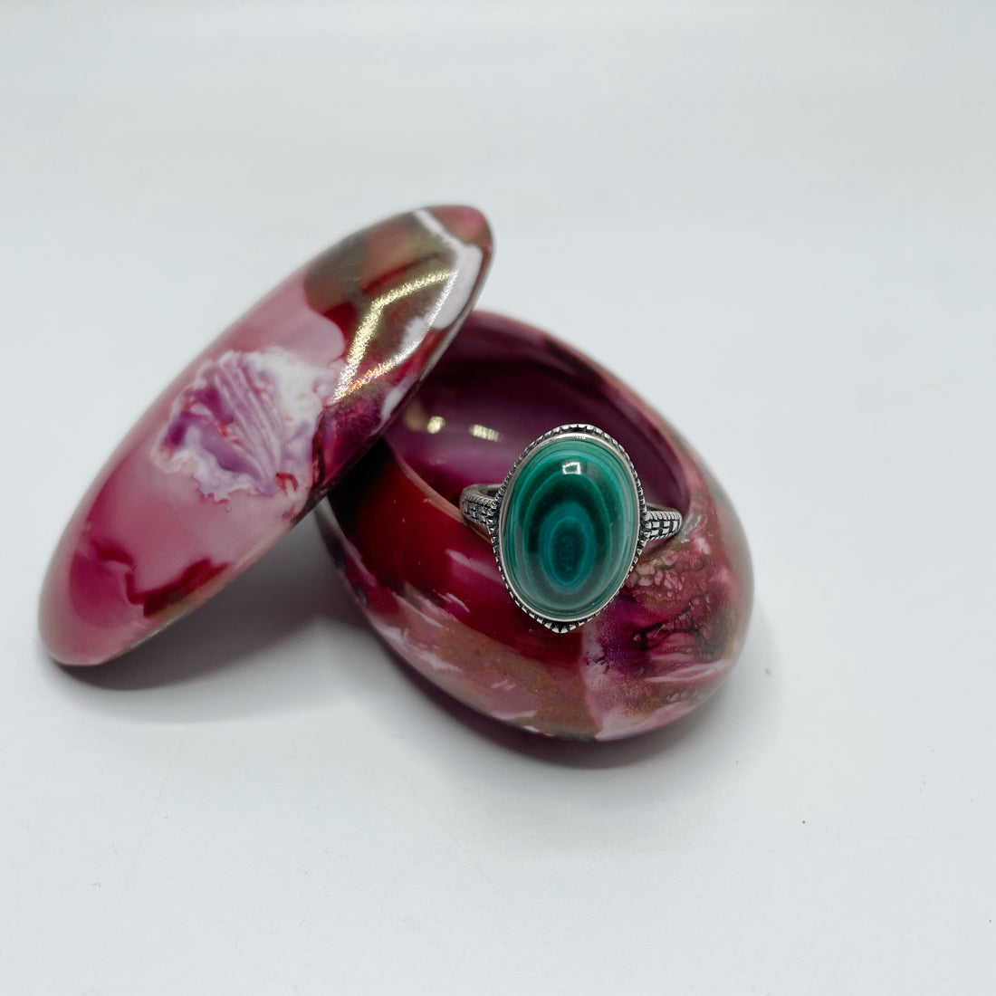 Portagioie Mignon, porcellana dipinta a mano - Rosso