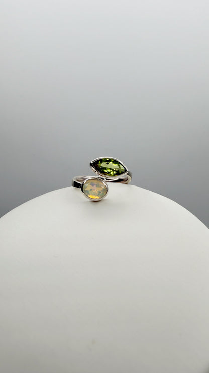 Anello Peridoto e Opale Etiope - Argento 925