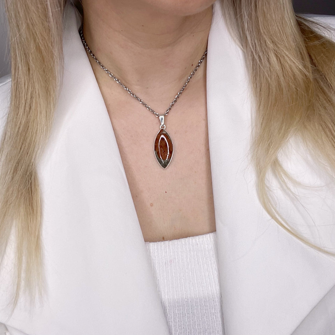 Ciondolo Ossidiana Peanut - Argento 925