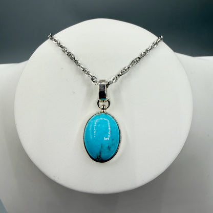 Ciondolo Turchese Naturale - Argento 925