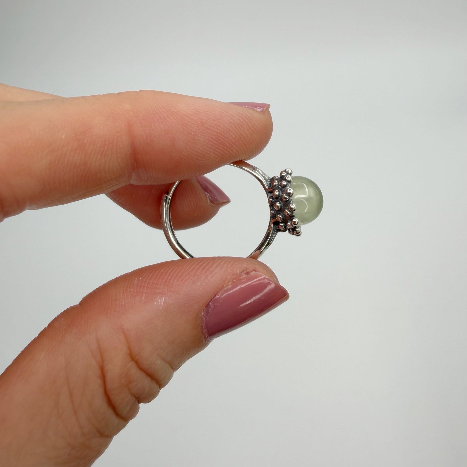 Anello Sfera Prehnite - Argento 925