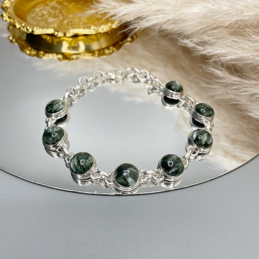 Bracciale Serafinite e Argento 925 - tondo