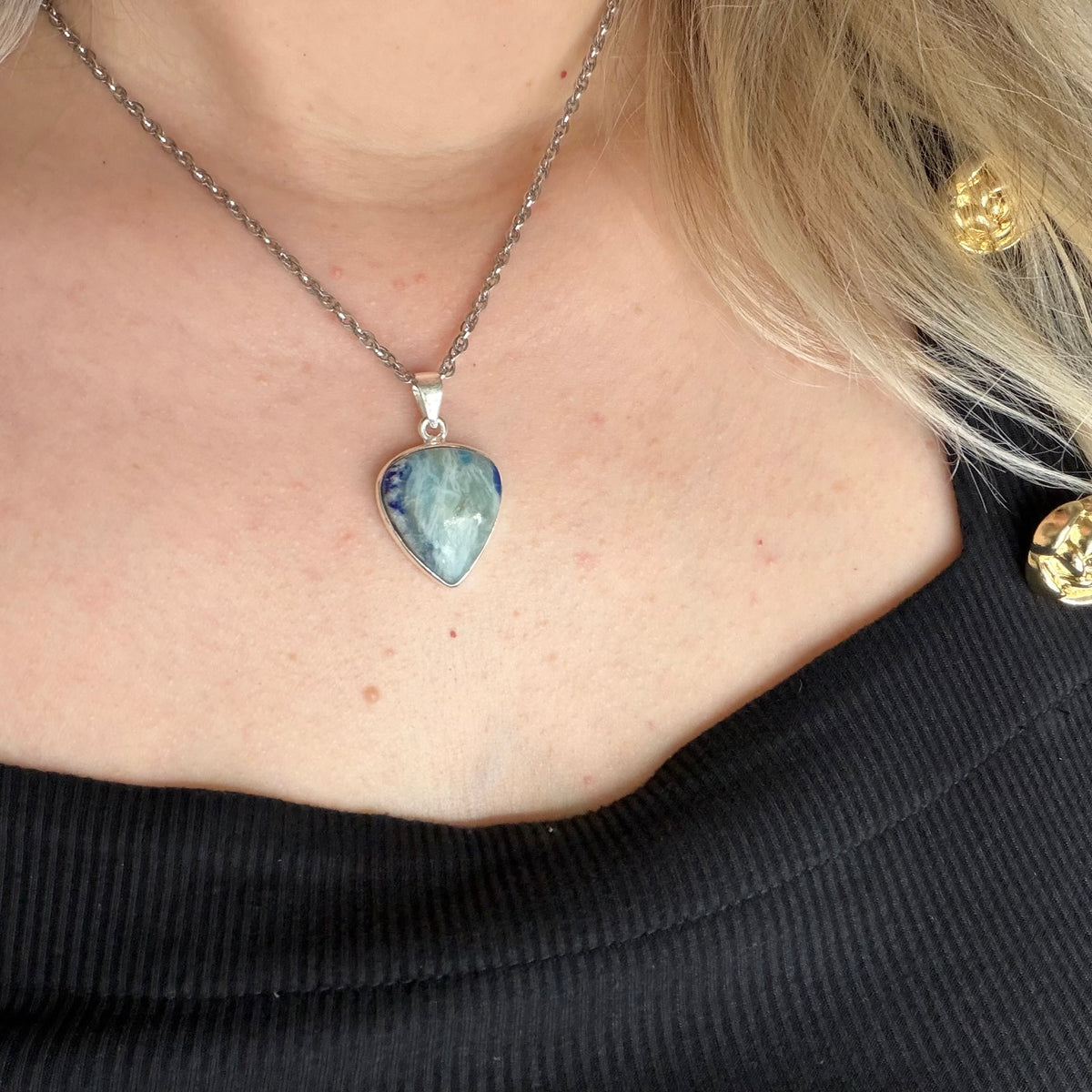 Ciondolo Afghanite e Argento 925 - Triangolo
