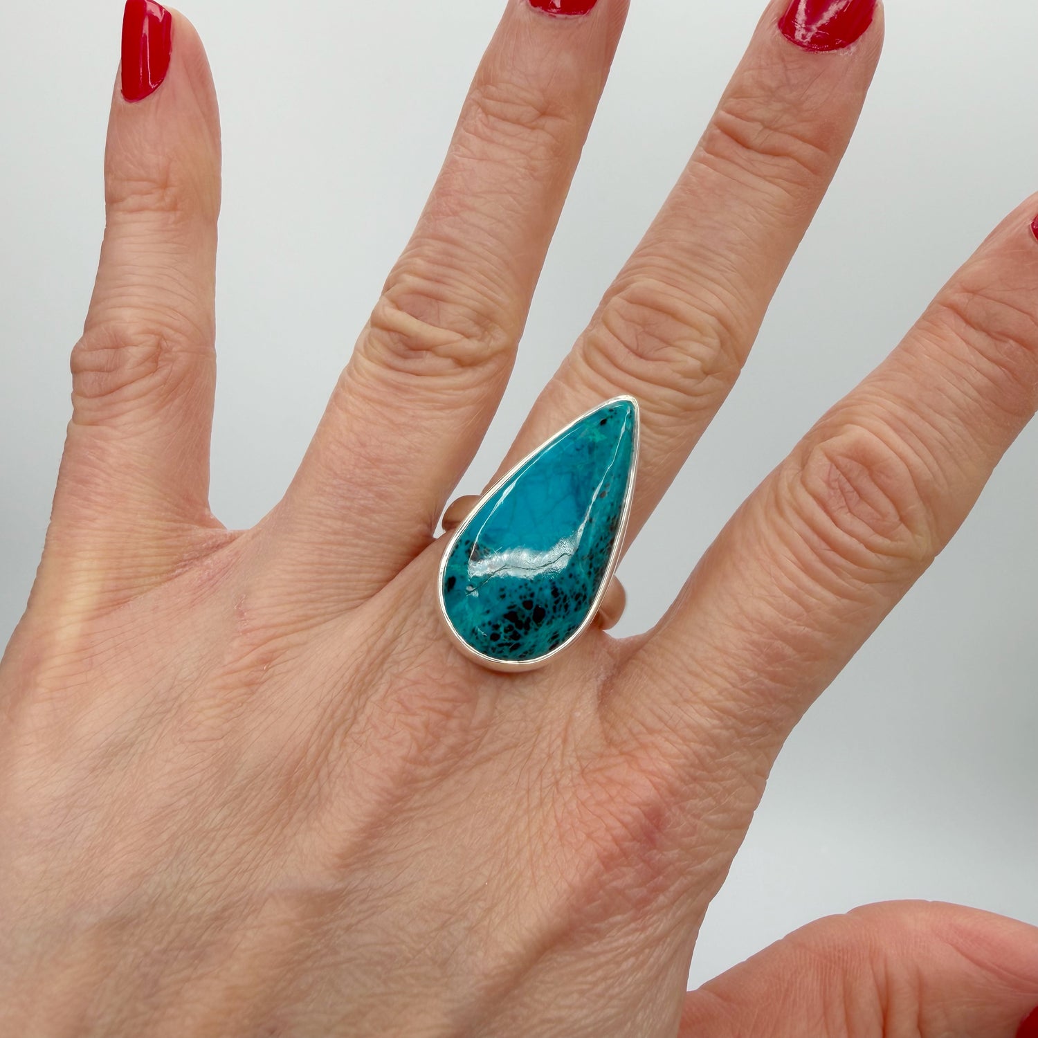 Anello Shattuckite e Argento 925 - a Goccia
