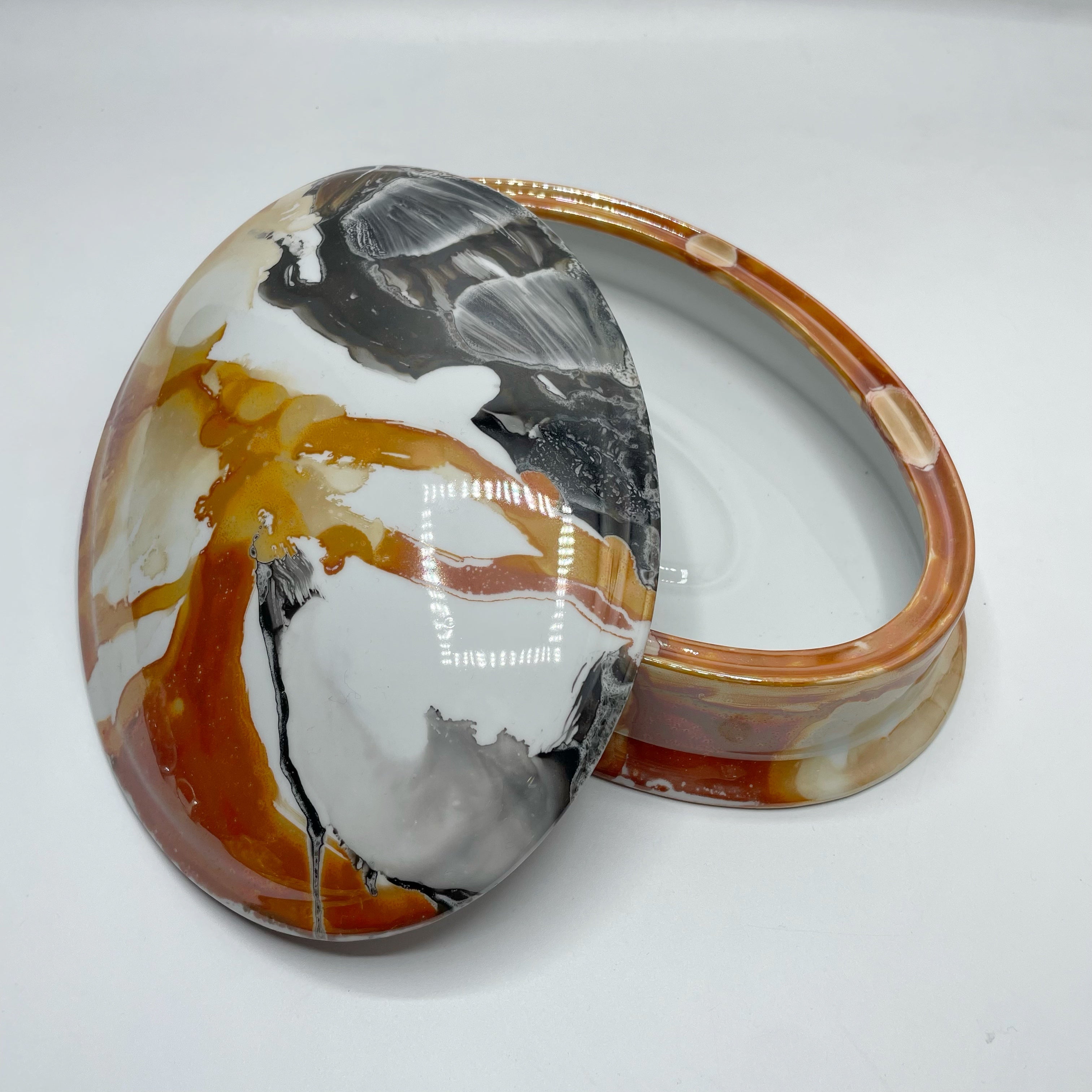 Portagioie Ovale, Porcellana dipinta a mano