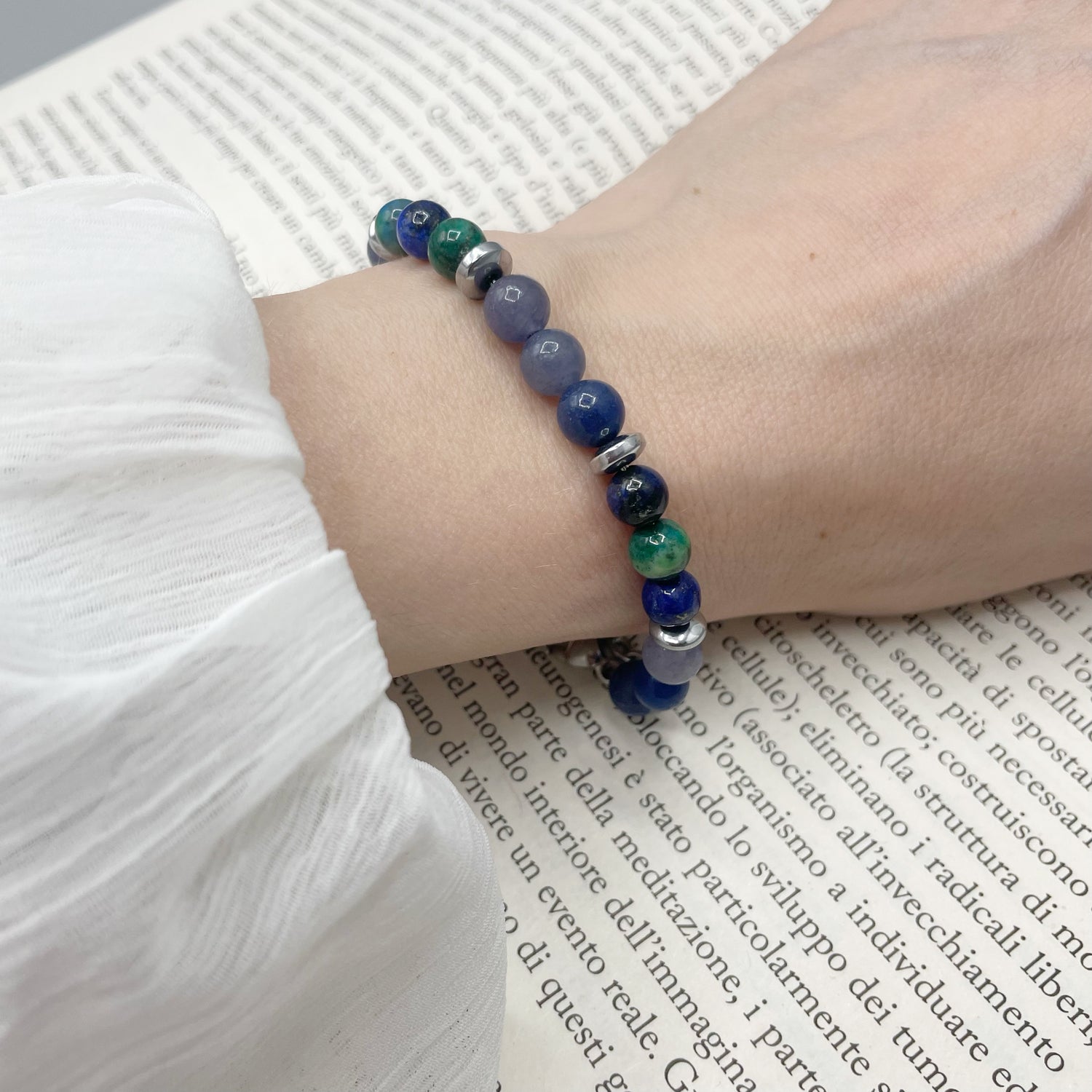 Bracciale Carpe Diem - Dumortierite, Crisocolla, Ematite - LIMITED EDITION