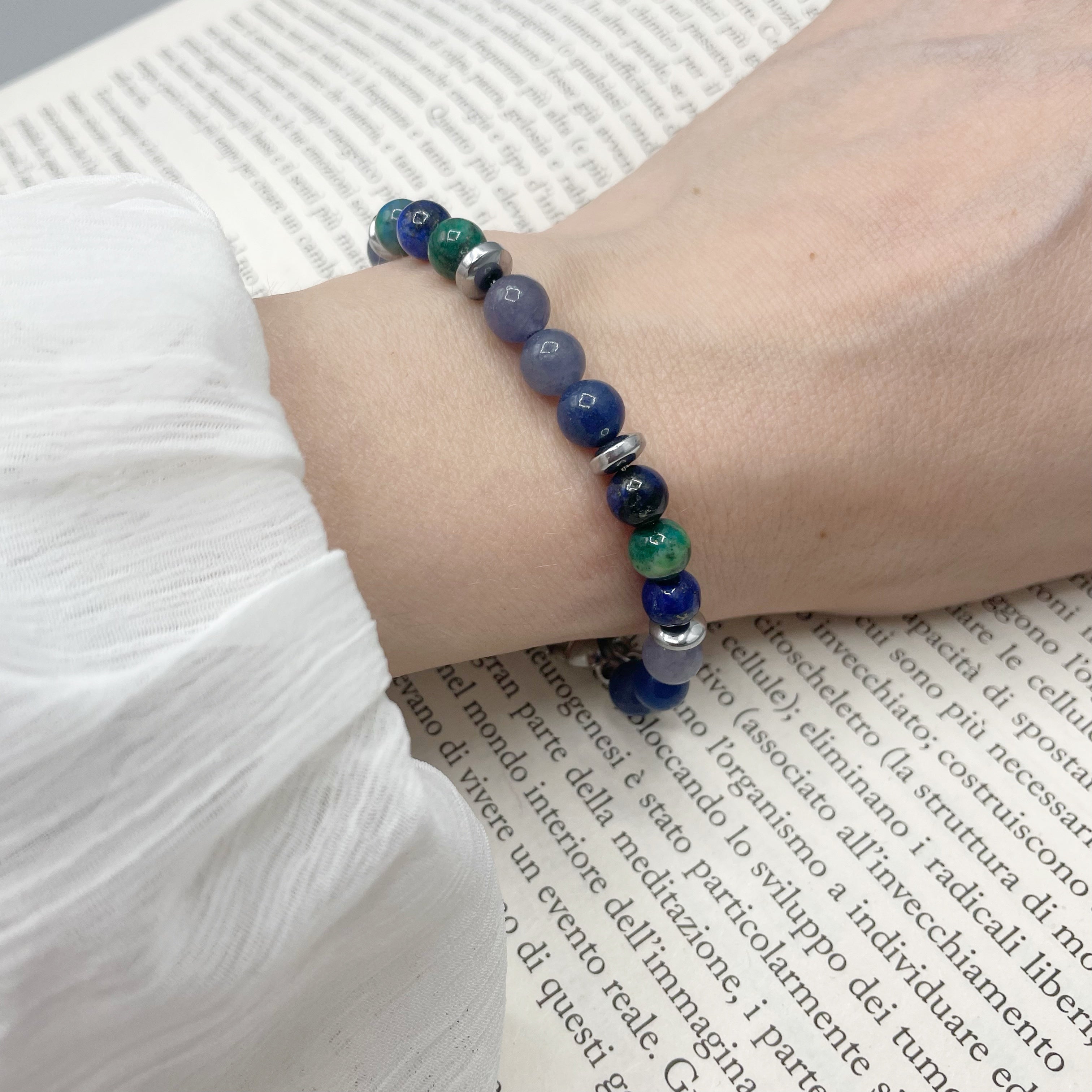 Bracciale Carpe Diem - Dumortierite, Crisocolla, Ematite - LIMITED EDITION