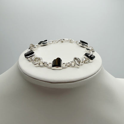 Bracciale Tormalina e Diamante Herkimer - Argento 925