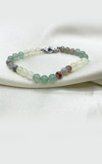 Bracciale Lucky - Avventurina, Giada, Agata Botswana (OCCHIO DI SHIVA)