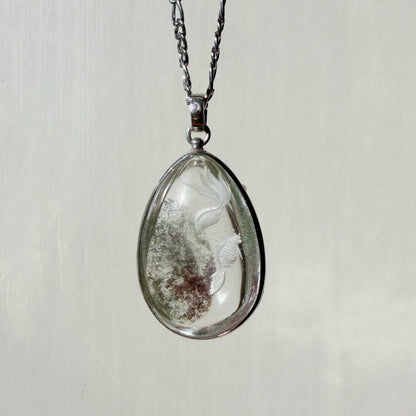 Ciondolo Lodolite intarsiato a Mano - Argento 925