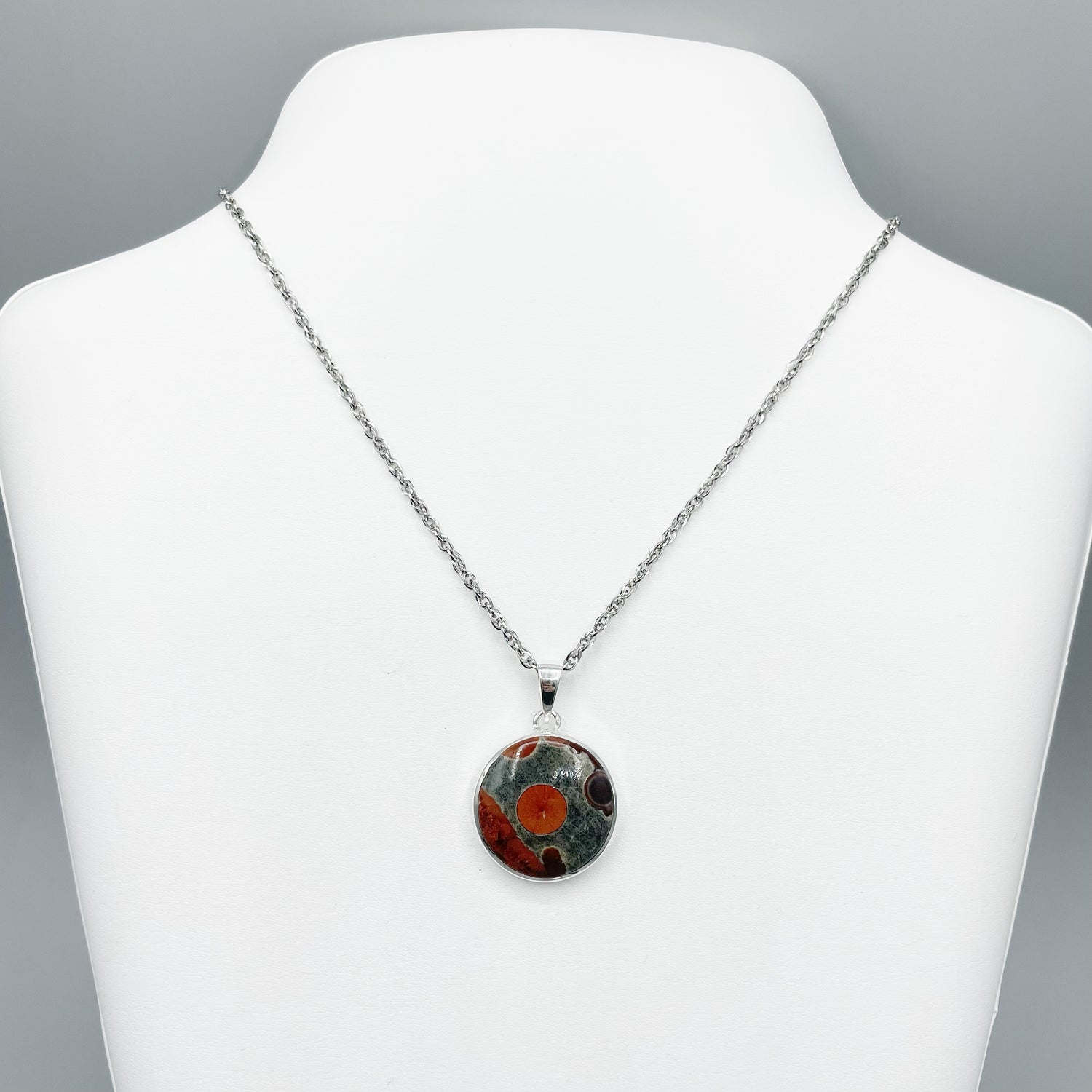 Ciondolo Ossidiana Peanut Tondo - Argento 925