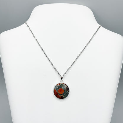 Ciondolo Ossidiana Peanut Tondo - Argento 925