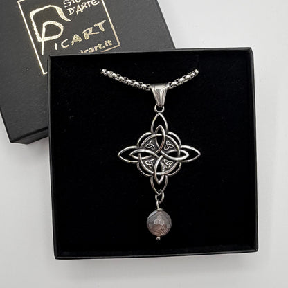 Collana Occhio di Shiva e Nodo della Strega: protezione da malocchio e invidia