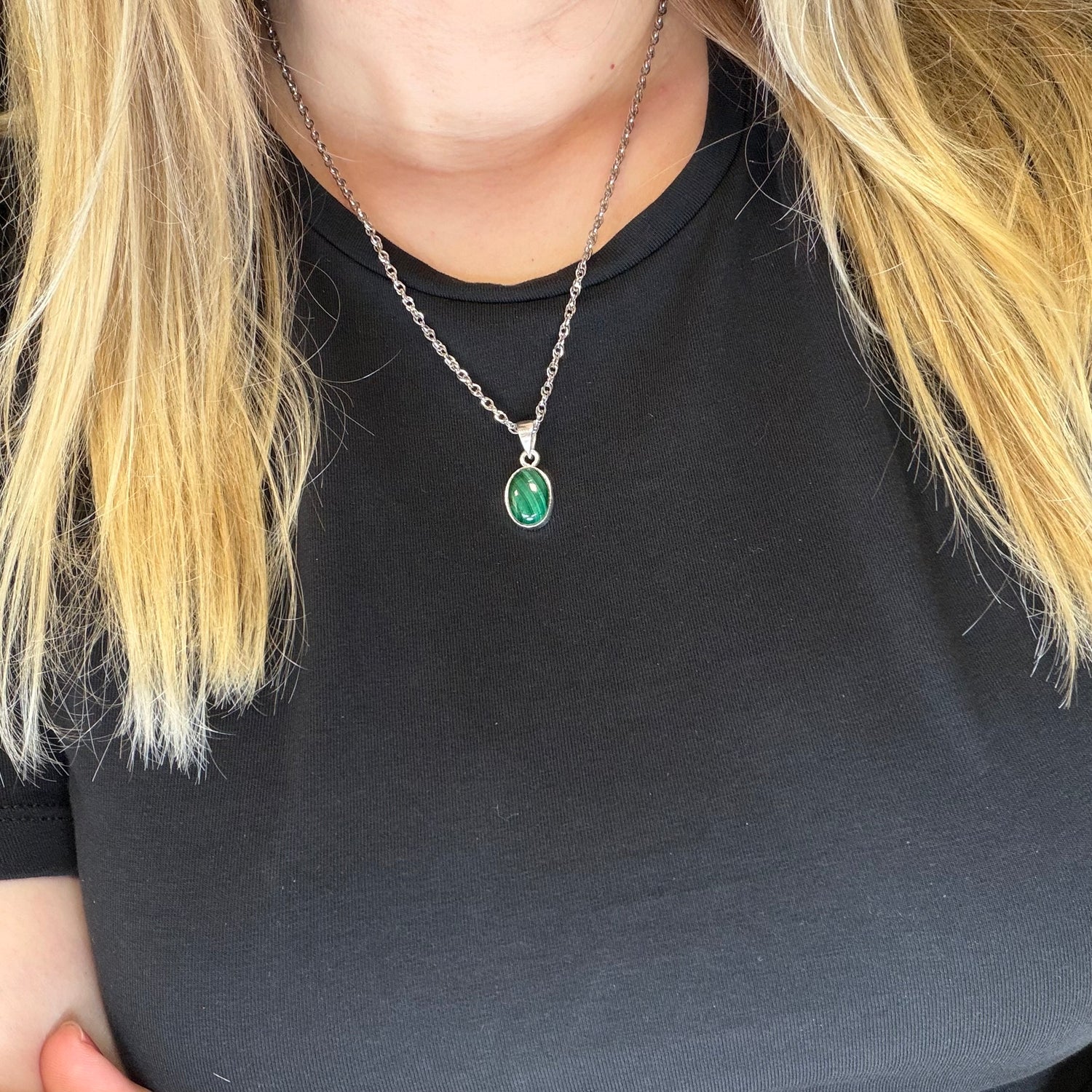 Ciondolo Malachite - Argento 925