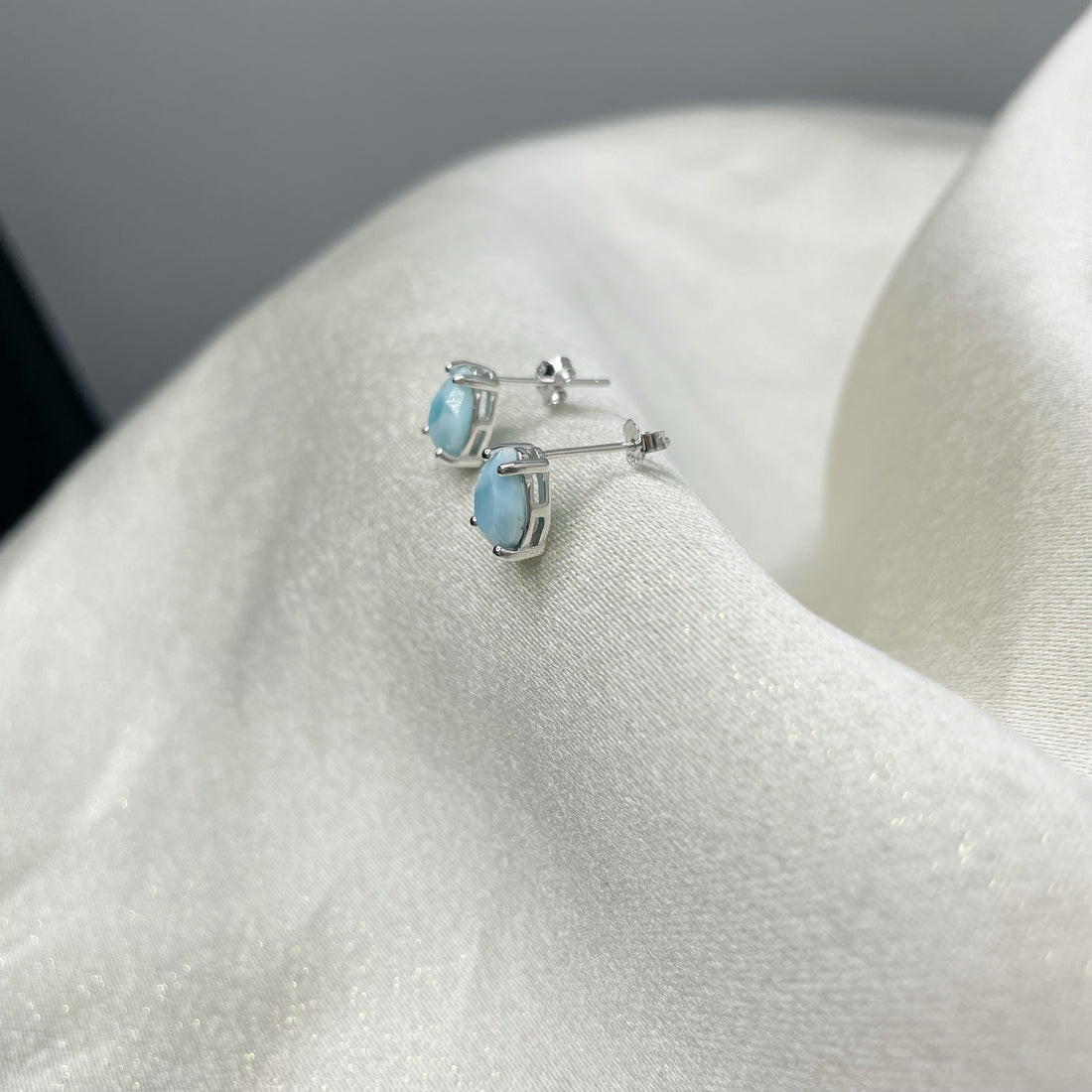 Orecchini a Lobo Larimar Argento 925 - Goccia