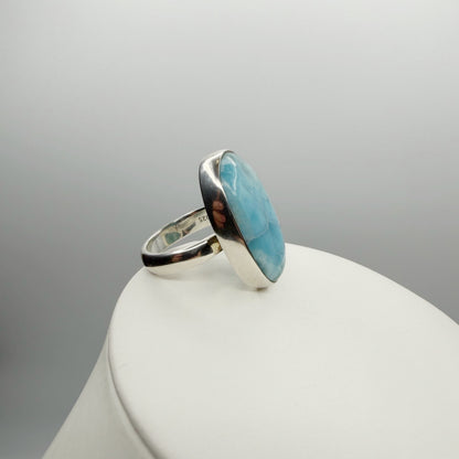 Anello Larimar Argento 925 - Ovale grande