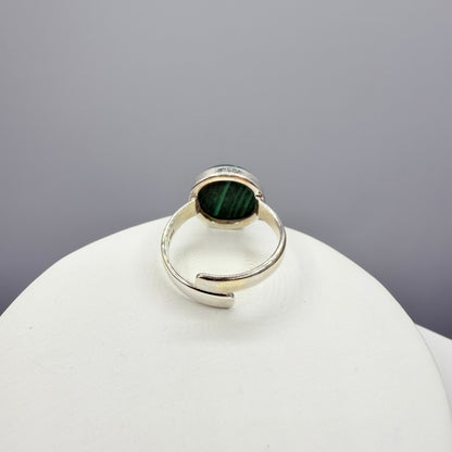 Anello tondo Malachite | Argento 925