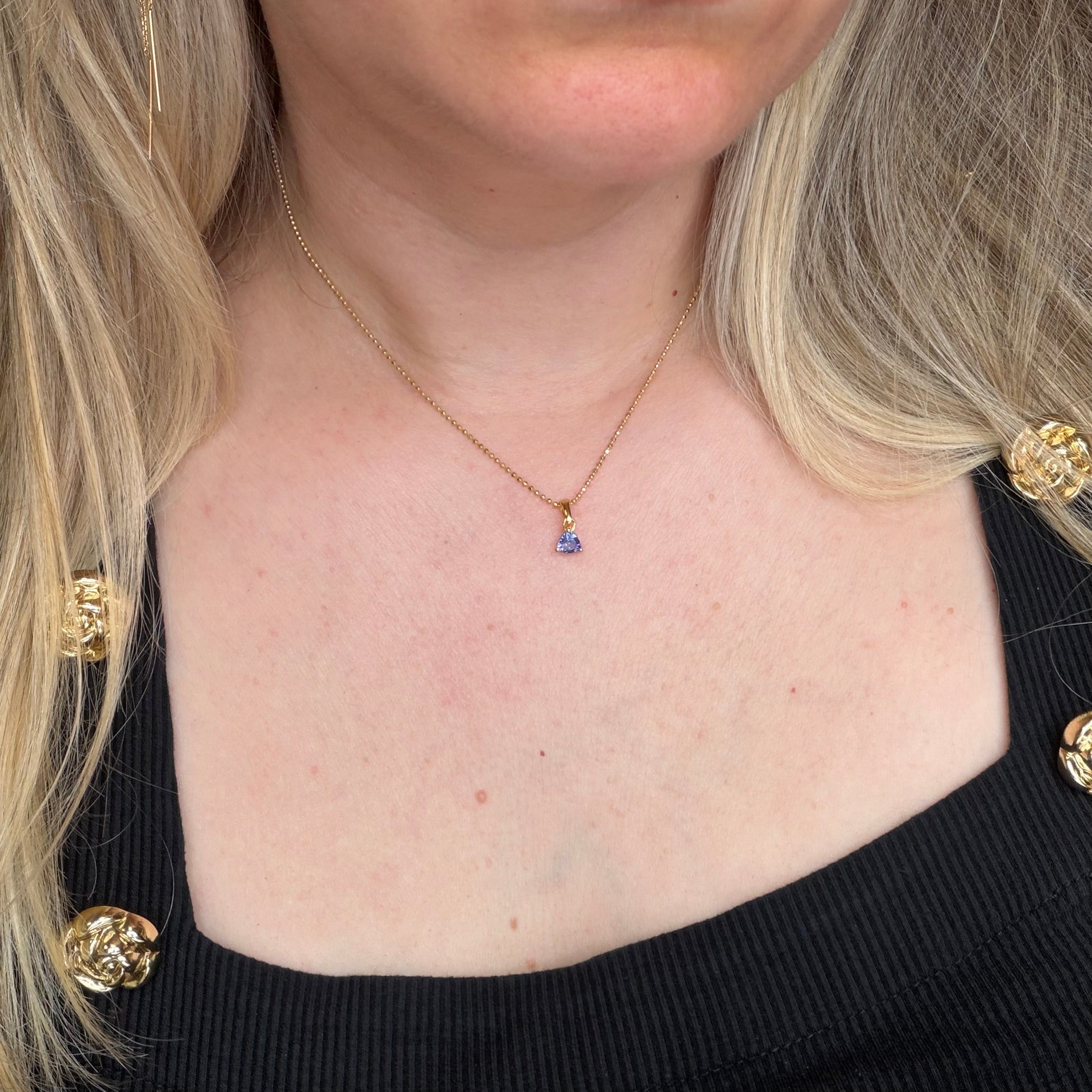 Ciondolo Punto Luce Tanzanite - Argento 925 placcato Oro