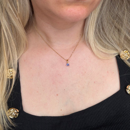 Ciondolo Punto Luce Tanzanite - Argento 925 placcato Oro