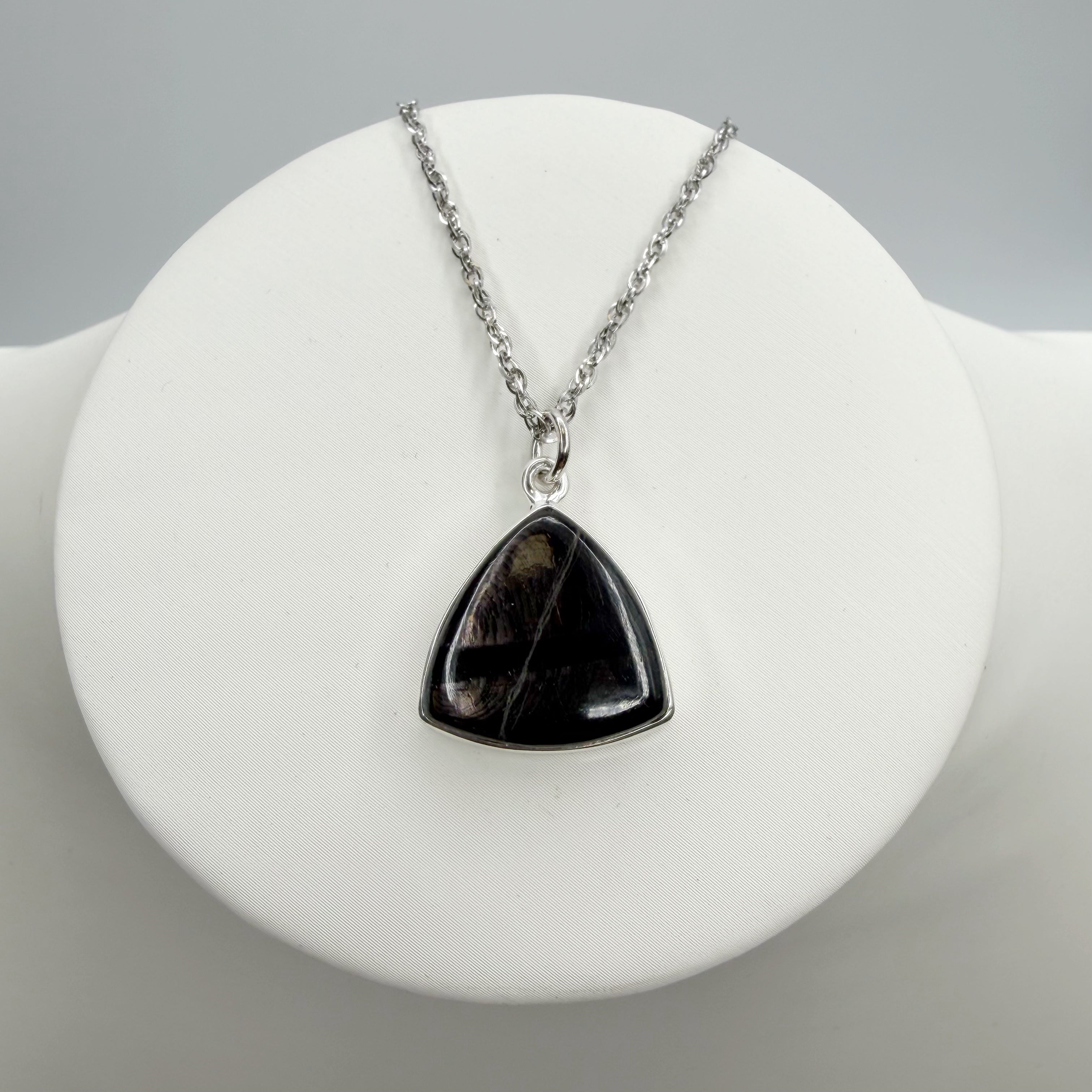 Ciondolo Iperstene Argento 925 - Triangolo piccolo